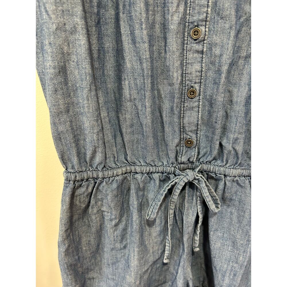 Old navy cotton denim romper shortall  womens L waist cinch - Picture 10 of 10